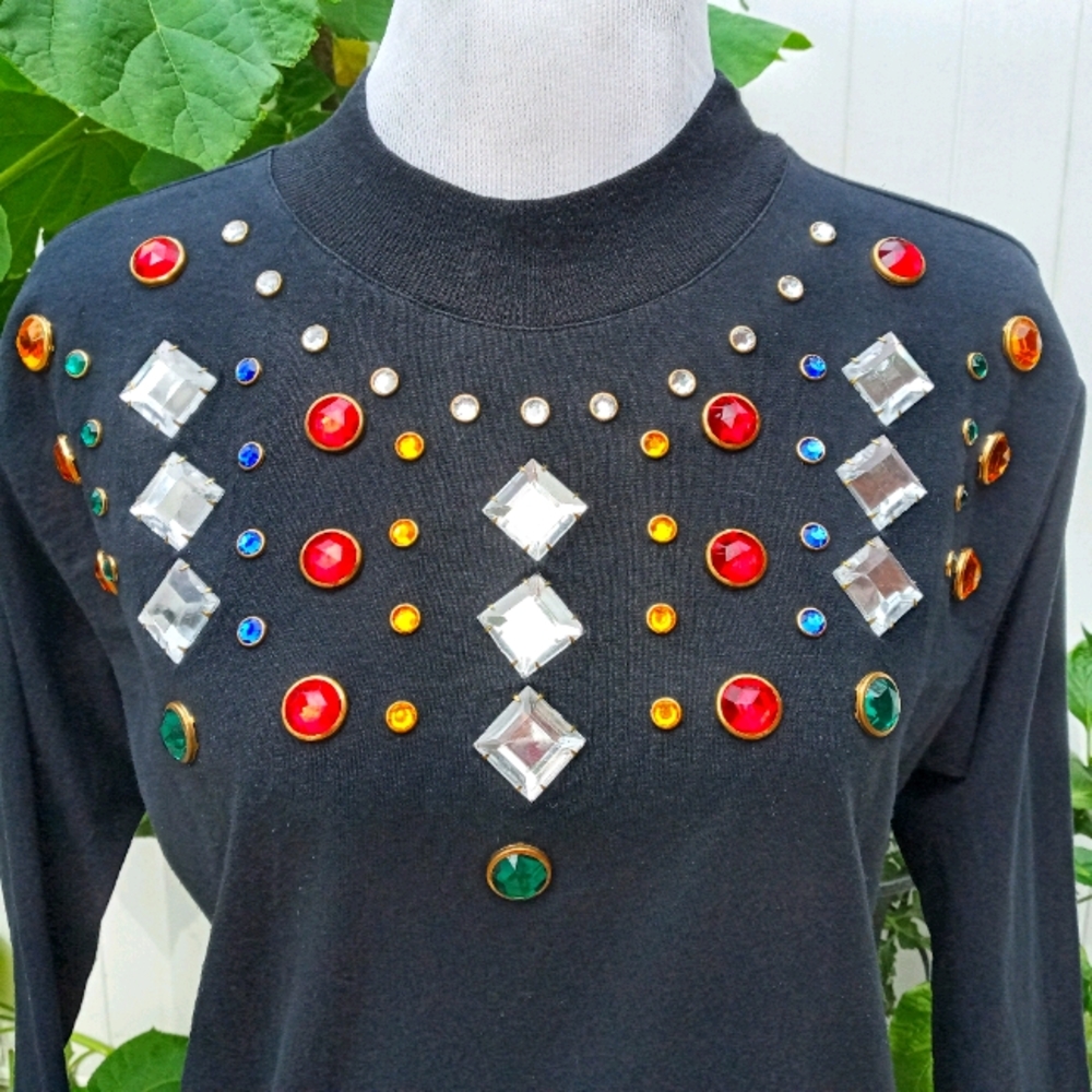 Vintage bedazzled long sleeve shirt